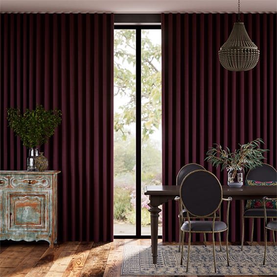 Bijou Linen Grape  Curtains