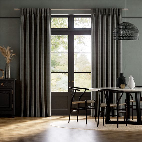 Bijou Linen Gunmetal Grey  Curtains