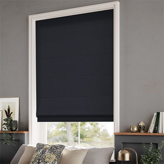 Bijou Linen Indigo Roman Blind