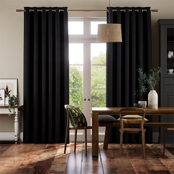 Bijou Linen Noir  Curtains