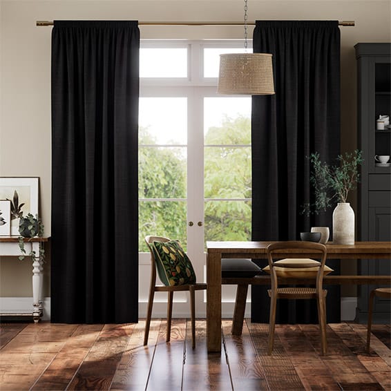 Bijou Linen Noir  Curtains