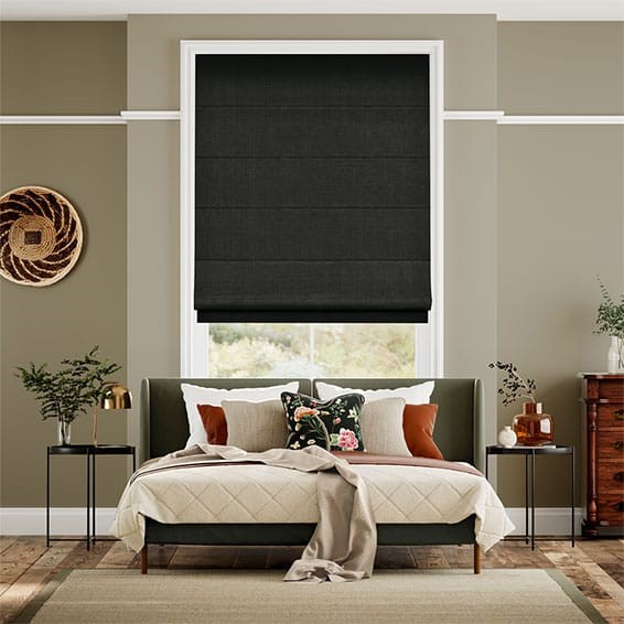 Bijou Linen Noir  Roman Blind