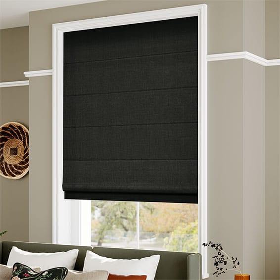 Bijou Linen Noir Roman Blind