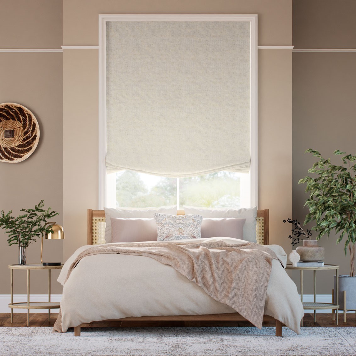 Bijou Linen Oatmeal Relaxed Roman Blind
