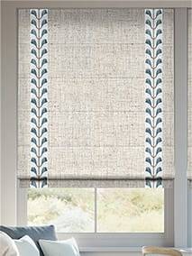 Bijou Linen Oatmeal & Chatsworth Cornflower Roman Blind thumbnail image