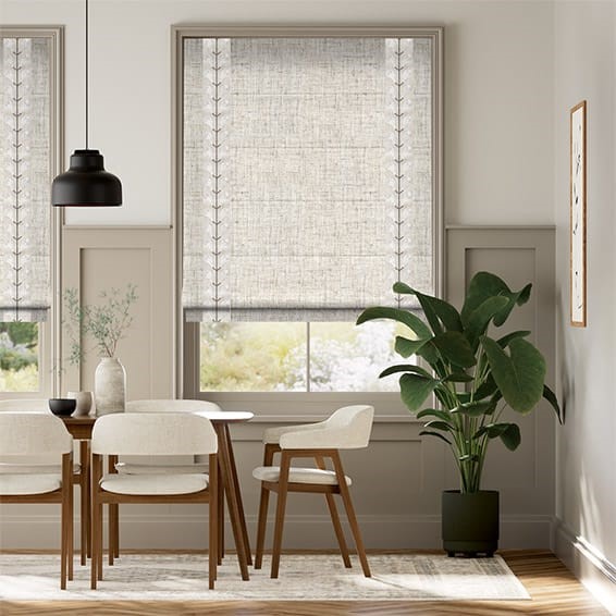 Bijou Linen Oatmeal & Chatsworth Ivory Roman Blind