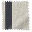Bijou Linen Oatmeal & Indigo Inset Border Roman Blind sample image