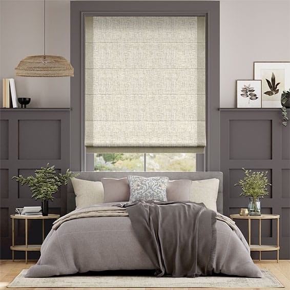 Bijou Linen Oatmeal & Latte Roman Blind