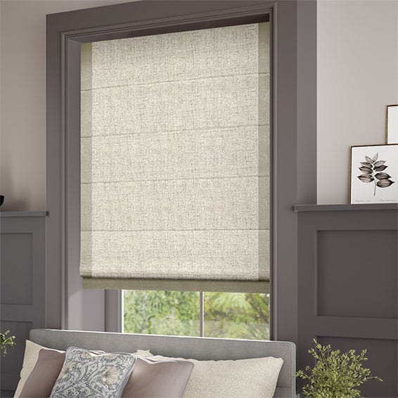 Bijou Linen Oatmeal & Latte Roman Blind