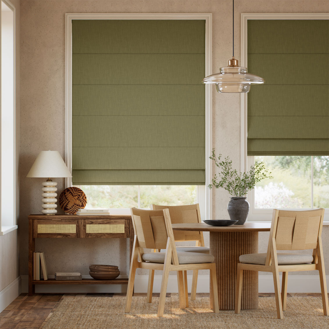 Bijou Linen Olive Roman Blind