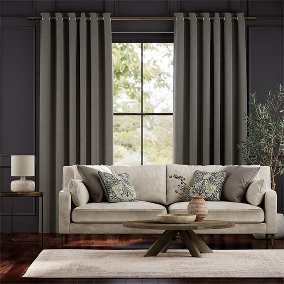 Bijou Linen Pewter  Curtains