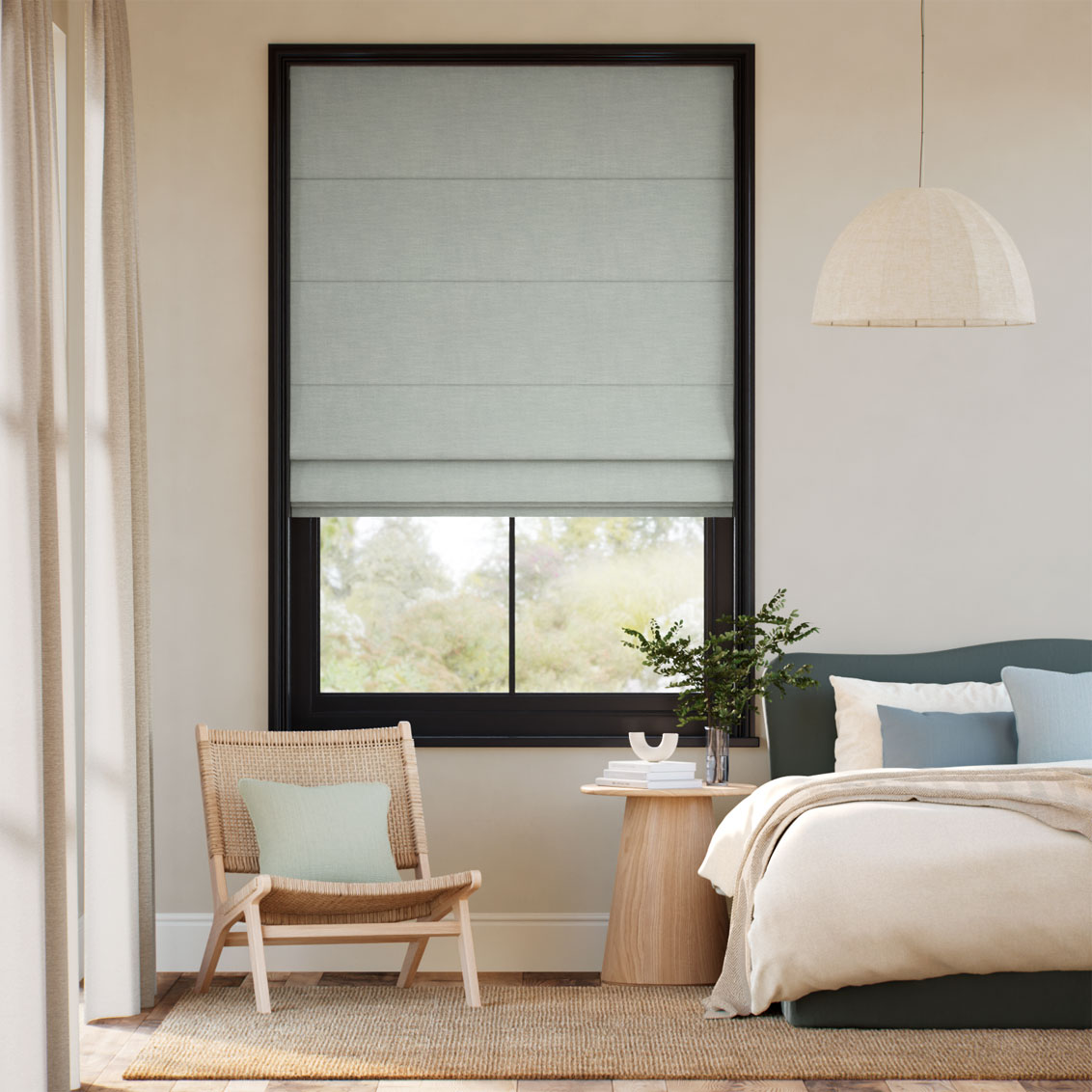 Bijou Linen Seafoam Roman Blind