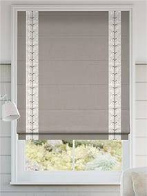 Bijou Linen Taupe & Chatsworth Ivory Roman Blind thumbnail image