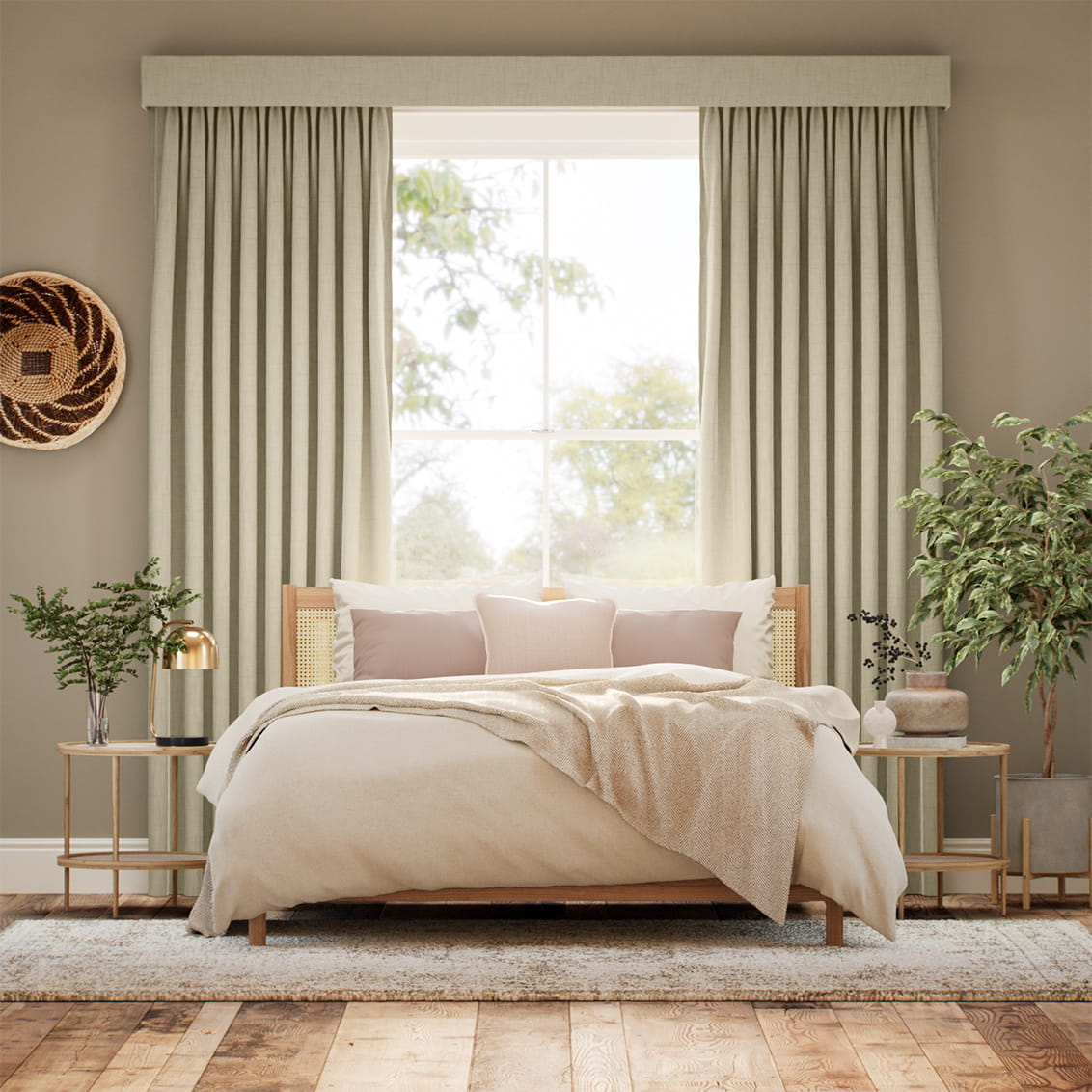 Complete Blackout Bijou Linen Latte Curtain