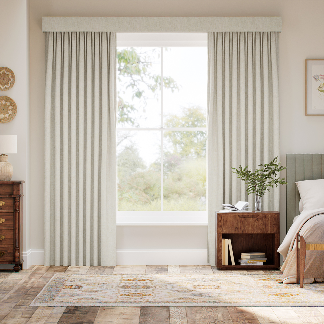 Complete Blackout Bijou Linen Oatmeal Curtain