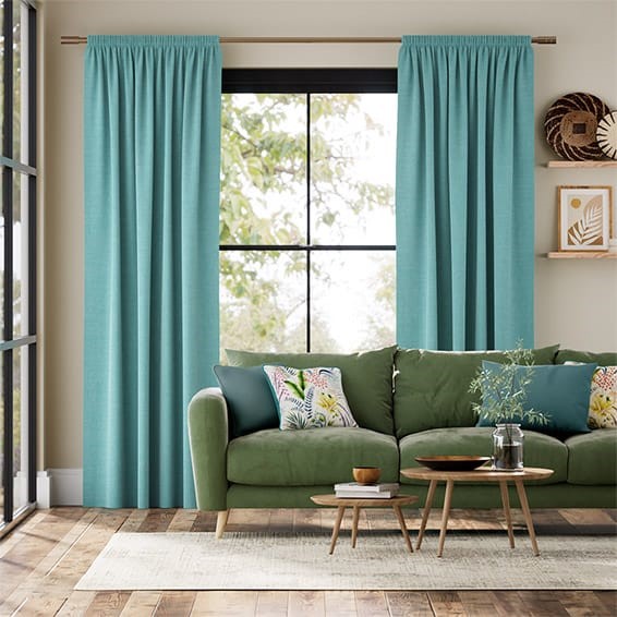 Bijou Linen Turquoise  Curtains