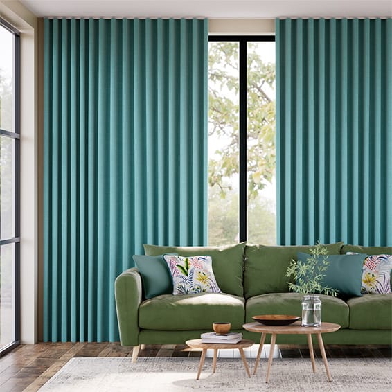 Bijou Linen Turquoise  Curtains