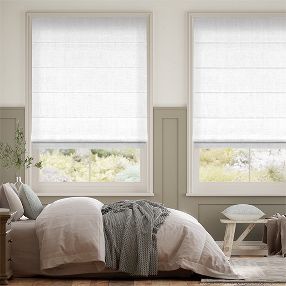 Bijou Linen White Roman Blind