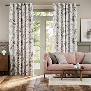 Bird Toile Charcoal Curtains thumbnail image