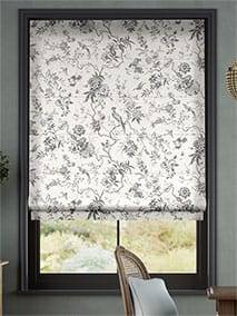 Bird Toile Charcoal Roman Blind thumbnail image