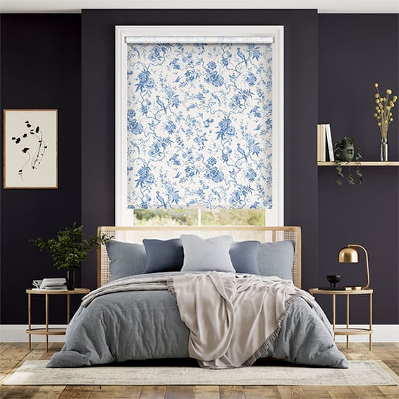 Bird Toile French Blue Roller Blind