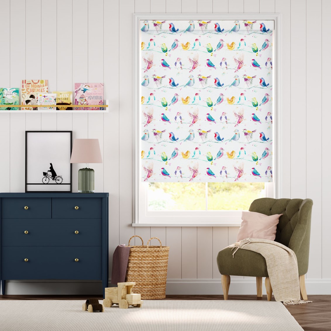 Birdy Branch Blackout Blossom Roller Blind