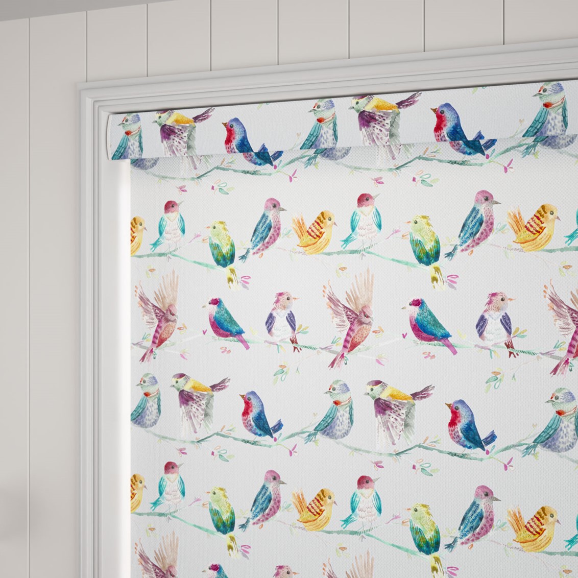 Birdy Branch Blackout Blossom Roller Blind