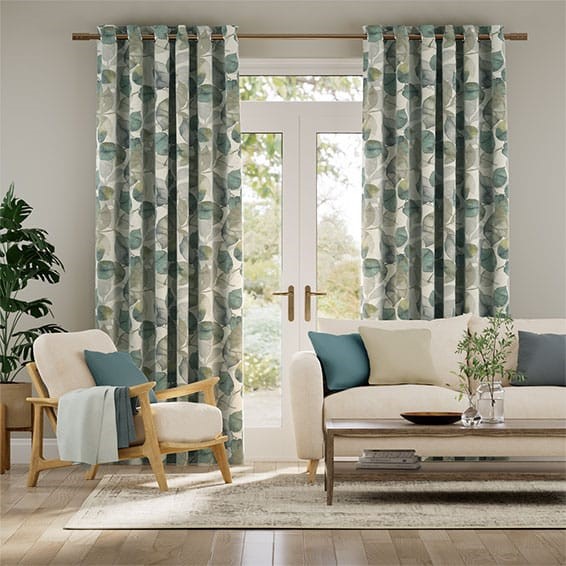 Blakely Linen Vintage Cyan Spring Curtains