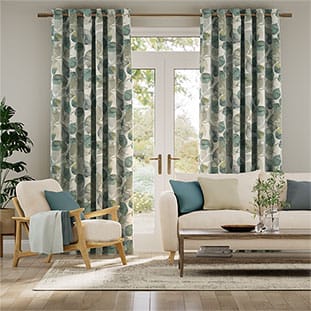 Blakely Linen Vintage Cyan Spring Curtains thumbnail image