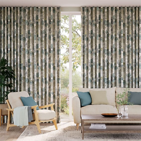 Blakely Linen Vintage Cyan Spring Curtains