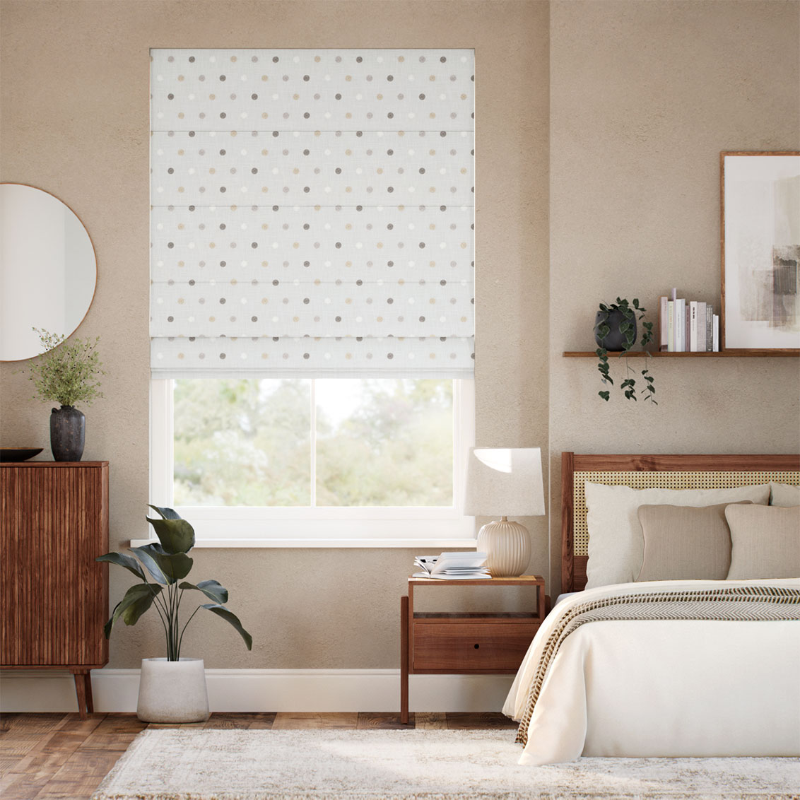 Blanca Spot Nickel Roman Blind