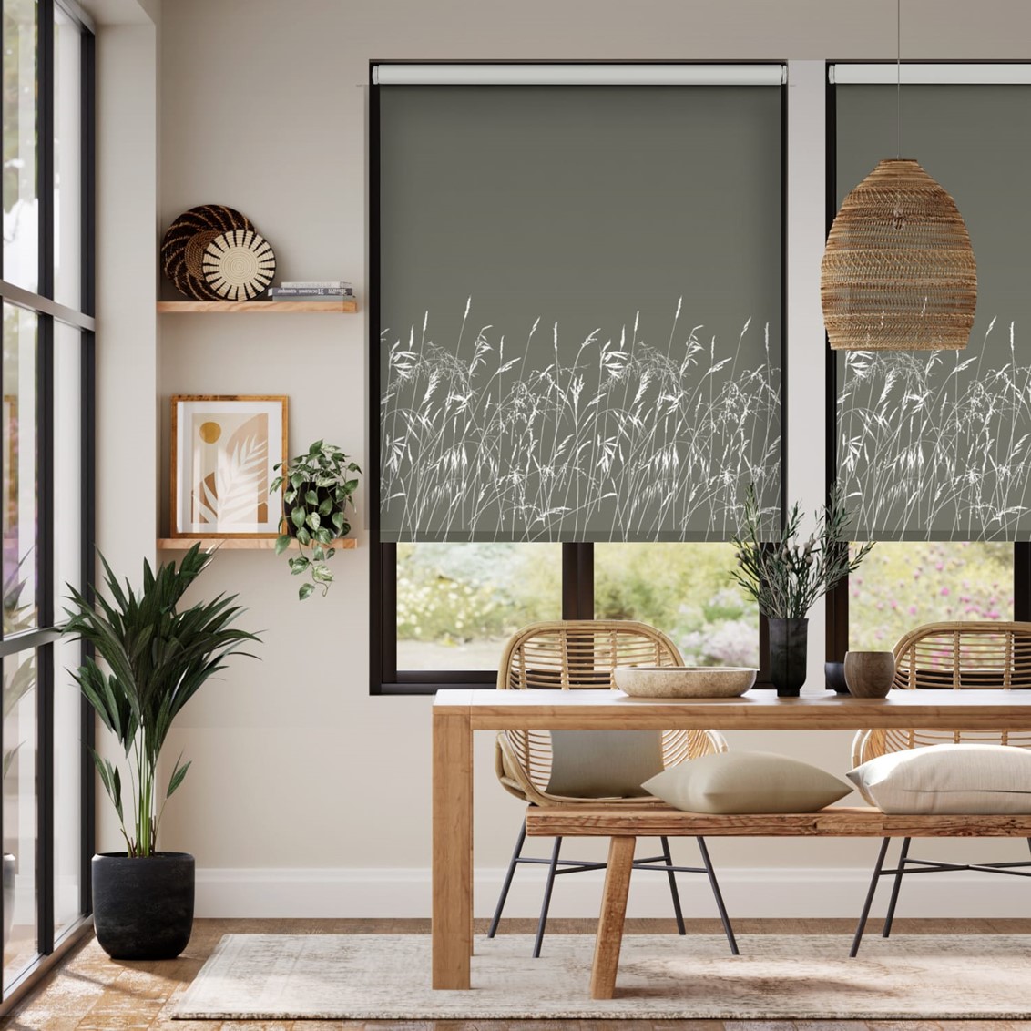 Blowing Grasses Storm Roller Blind