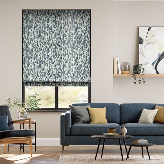  Blurred Velvet Denim Roman Blind