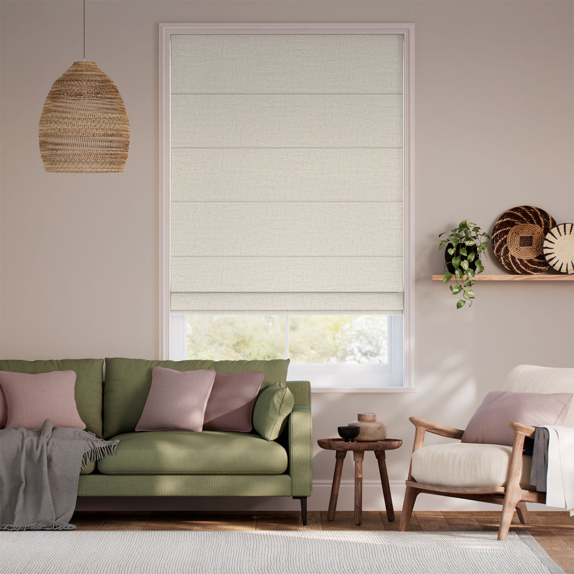 Bonnie Ivory Roman Blind