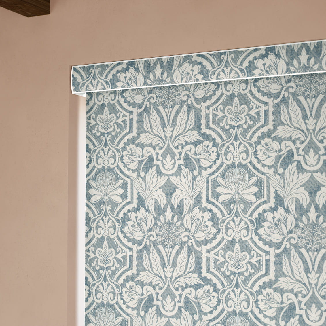 Bordeaux Jacquard Slate Blue Roller Blind