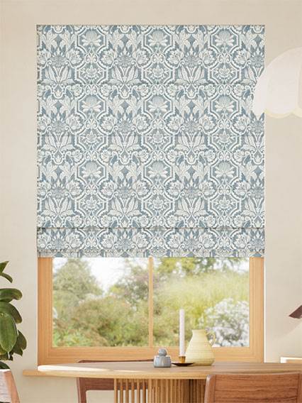 Bordeaux Jacquard Slate Blue Roman Blind thumbnail image
