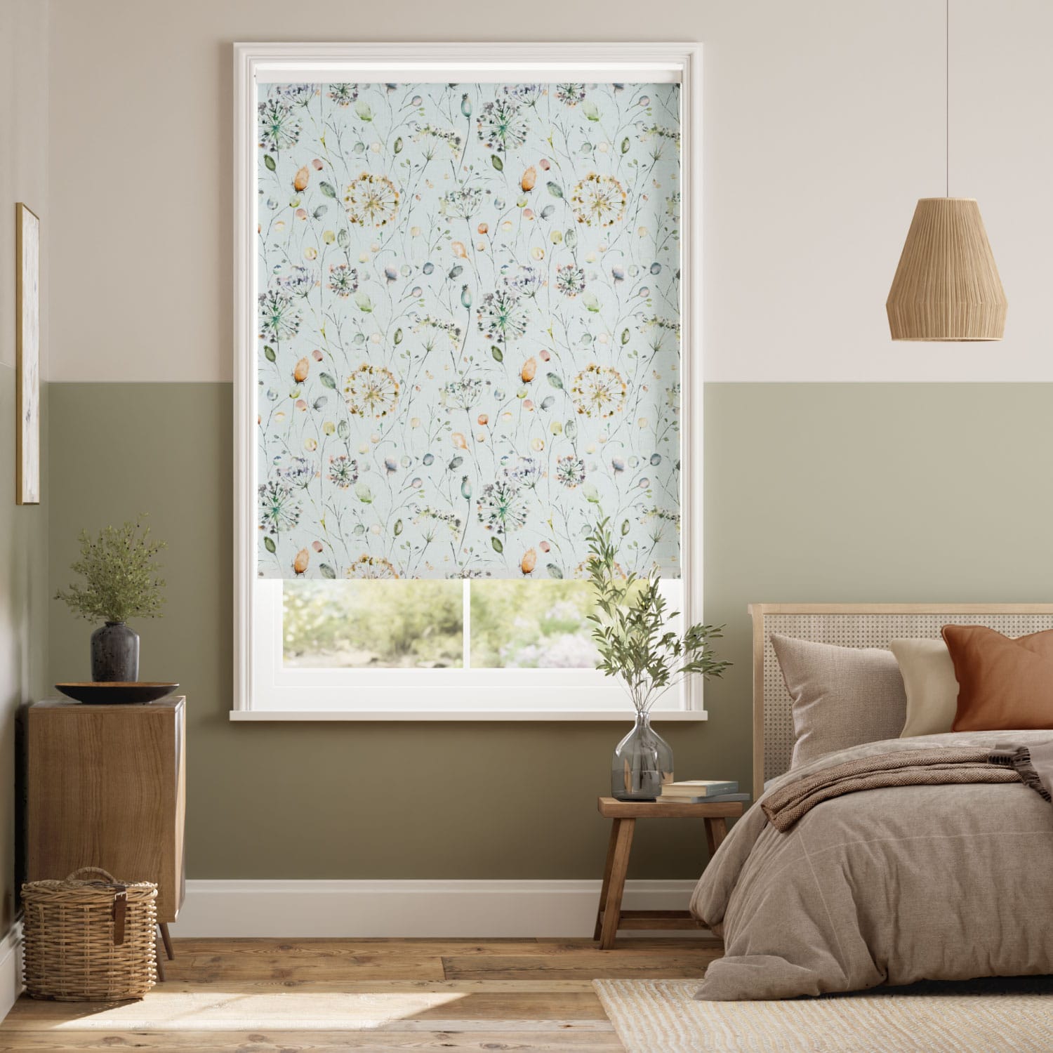Boronia Blackout Coral Cloud Sky Roller Blind