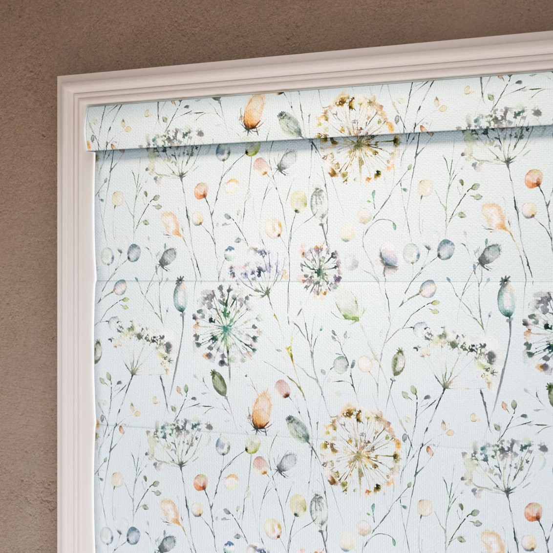 Boronia Coral Cloud Sky Roman Blind