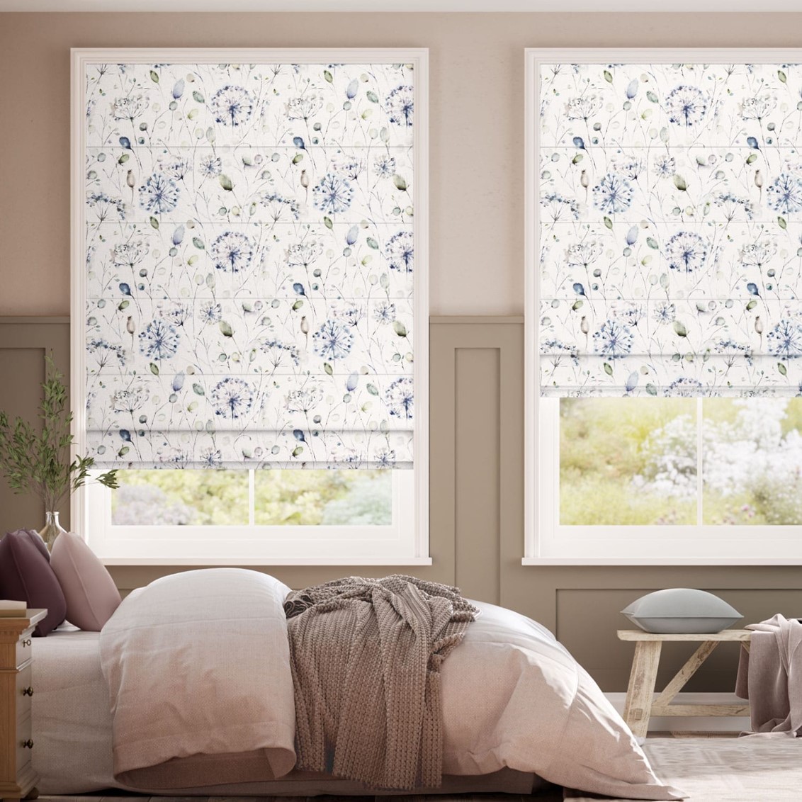 Boronia Crocus Cream Roman Blind