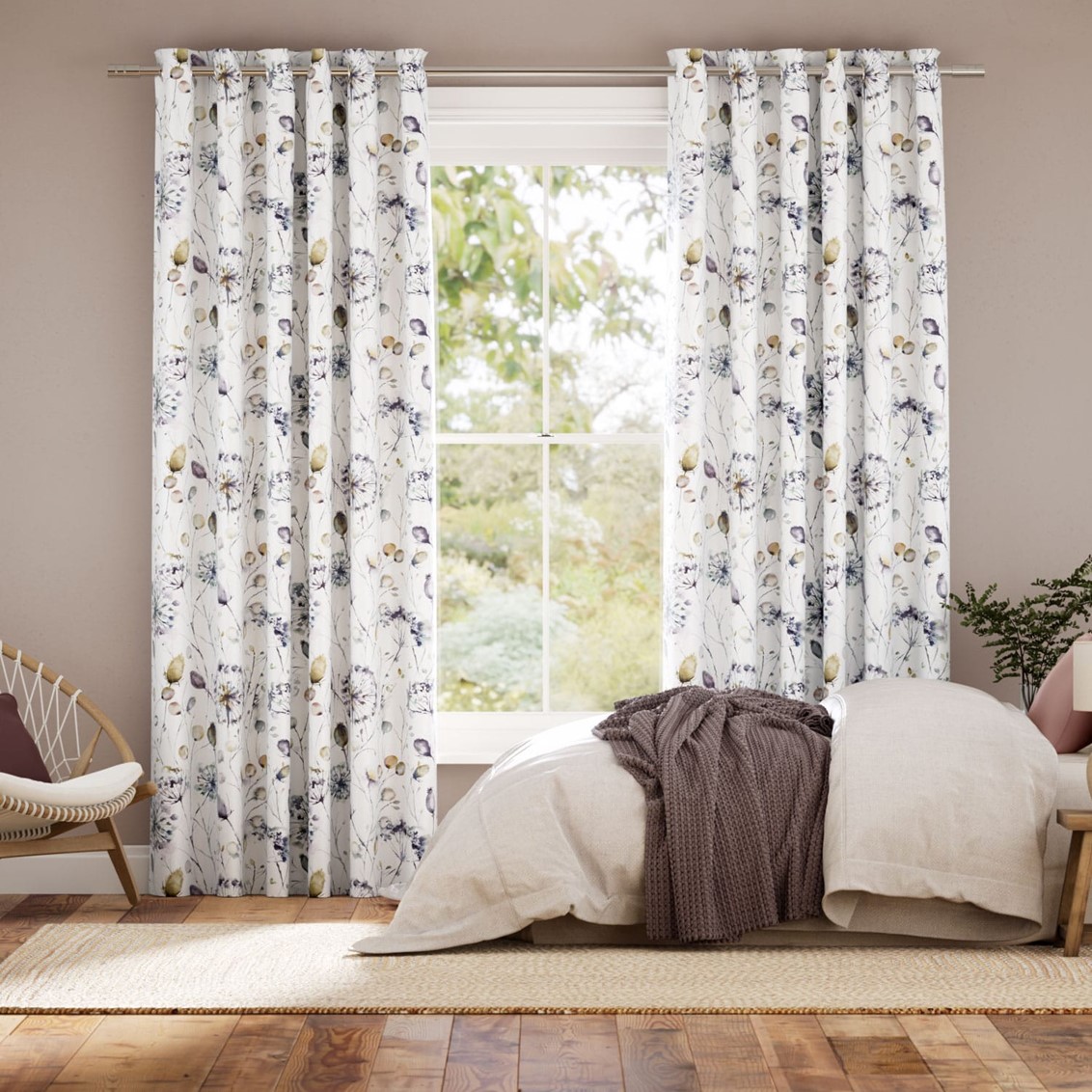 Boronia Ironstone Cream Curtains