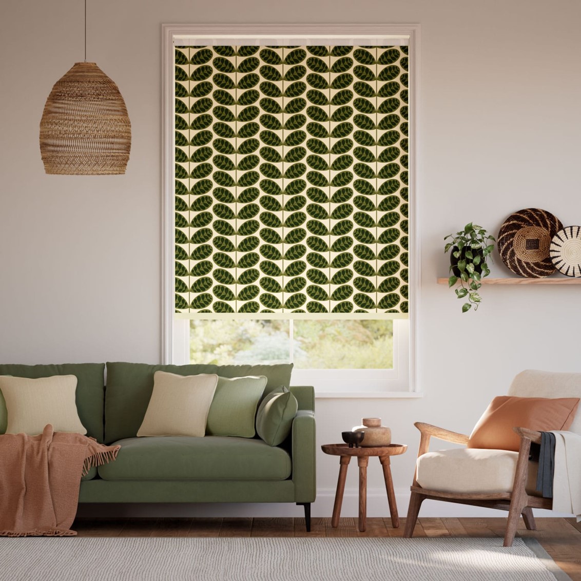 Botanica Stem Green Roller Blind