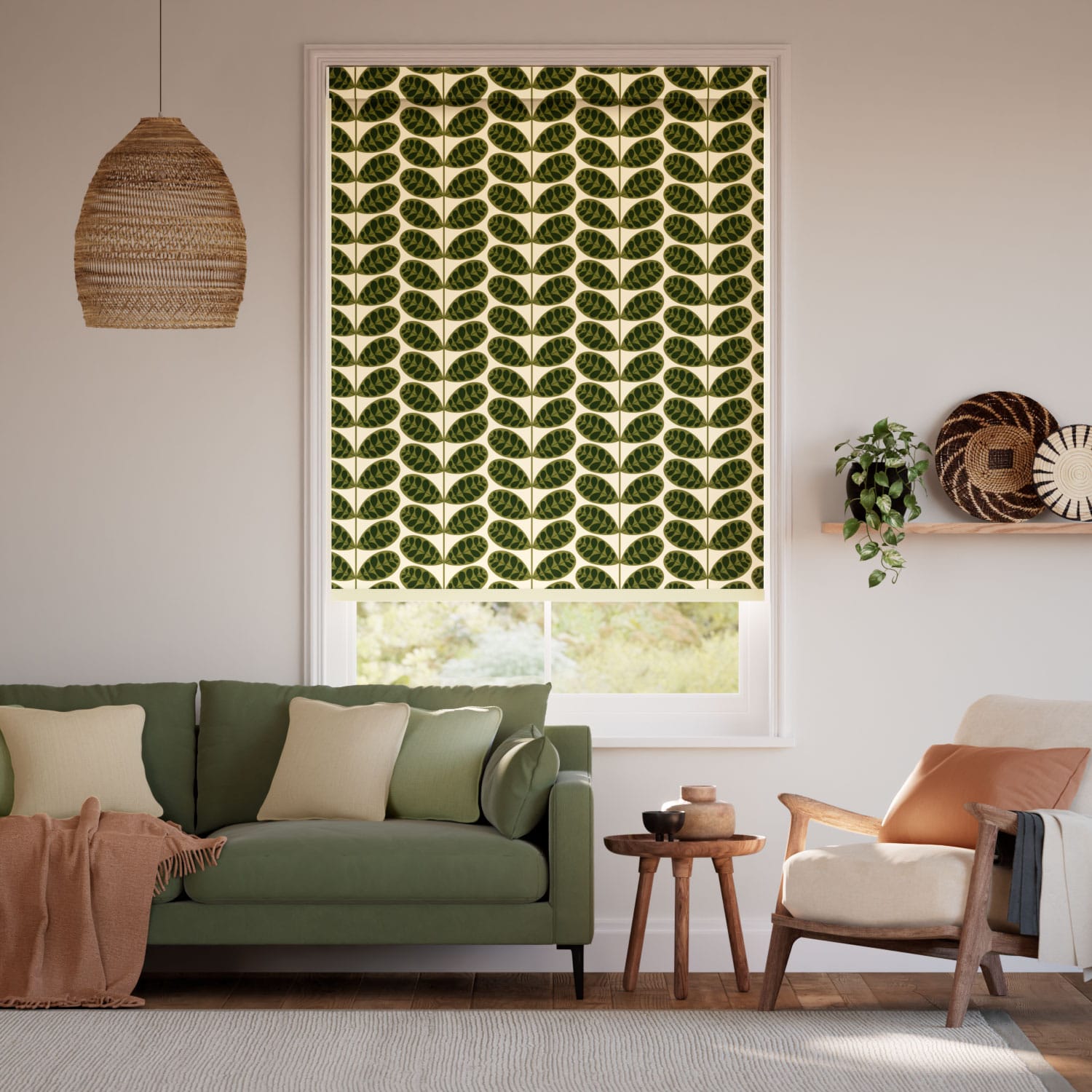 Botanica Stem Green Roller Blind