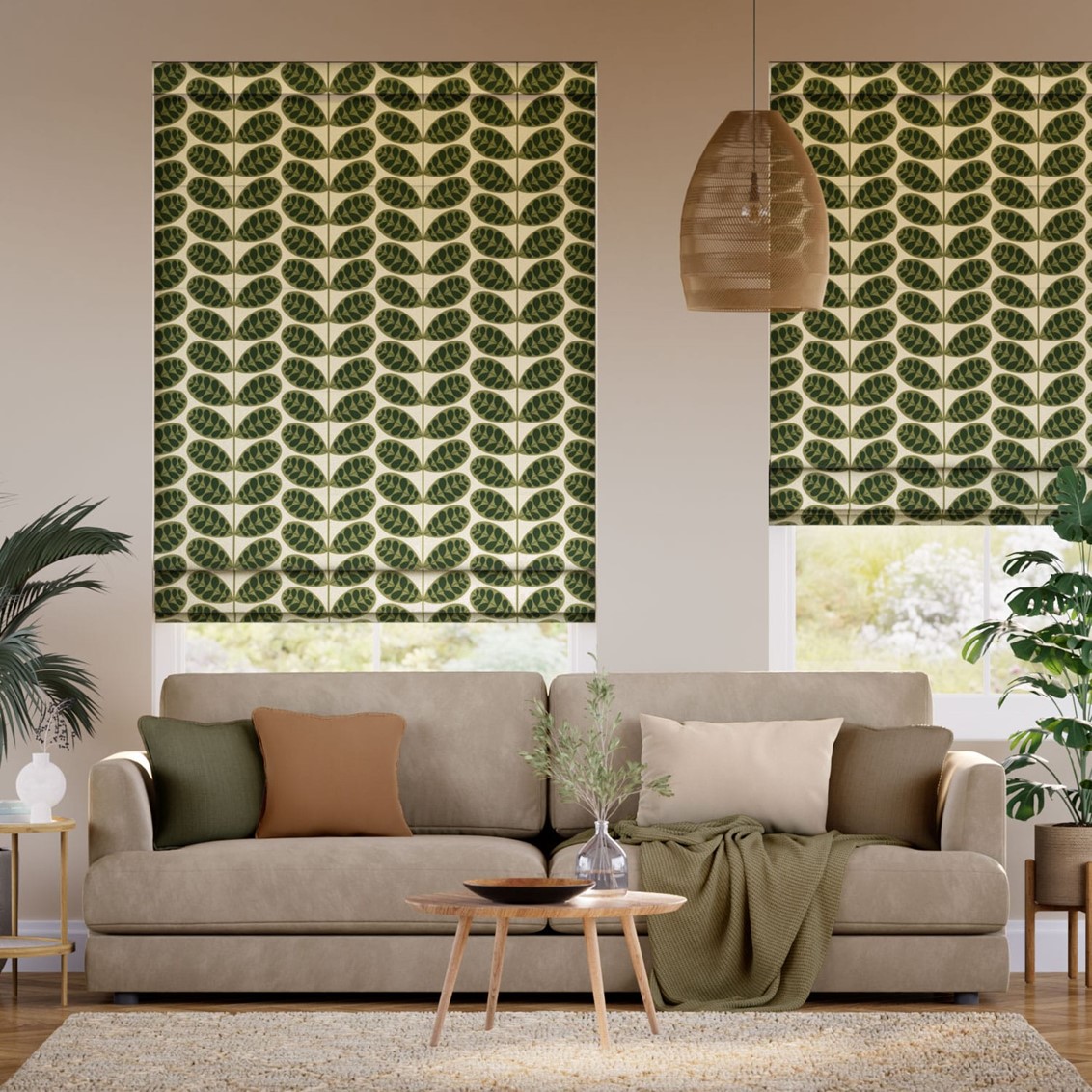 Botanica Stem Green Roman Blind