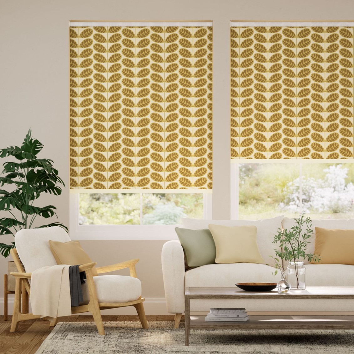 Botanica Stem Yellow  Roller Blind