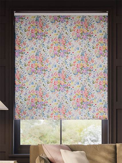 Bouquet Parade Faux Silk Pink Roller Blind thumbnail image