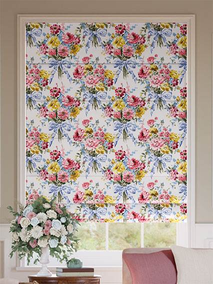 Bow Bouquet Faux Silk Cream Roman Blind thumbnail image