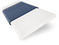 Brightest White and Denim Wooden Blind swatch image