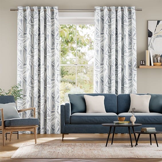 Brushstroke Geometric Mist Curtains