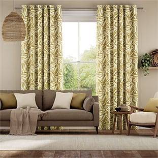 Brushstroke Geometric Ochre Curtains thumbnail image