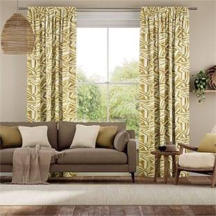 Brushstroke Geometric Ochre Curtains thumbnail image